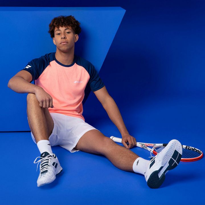 Babolat Play Crew Neck Tee Fluo Strike / Estate Blue